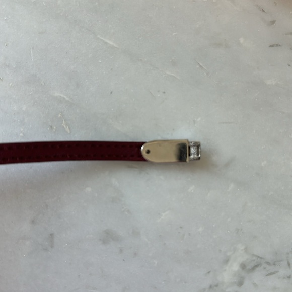 Preowned Tod’s Burgundy Leather & Sterling Silver Wraparound Bracelet - Picture 10 of 12